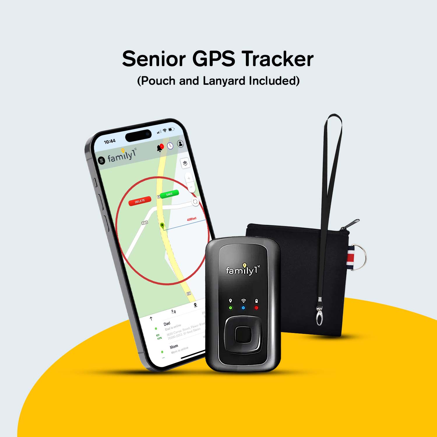 senior tracker with pouch